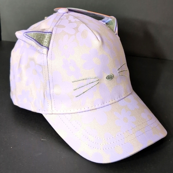 NWT,Wonder Nation,3D Cat Light Purple Floral Girls Hat. - Picture 2 of 8